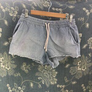 aerie pull-on light striped denim shorts size M
